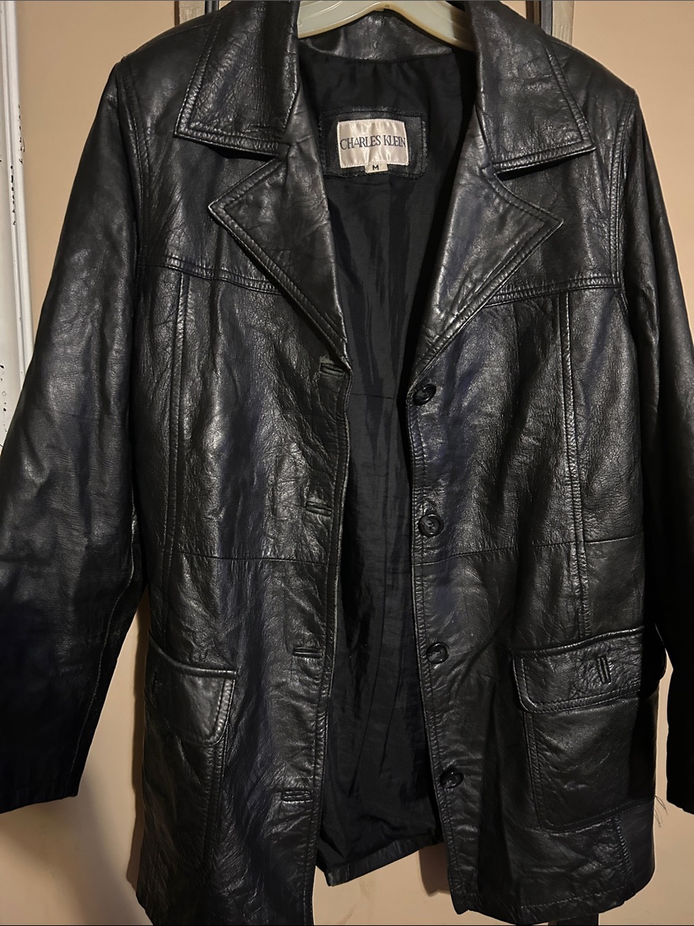 Vintage - Men’s Black Leather Jacket Charles Klein